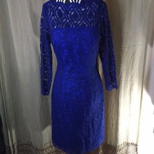 Belsoie  Blue Lace Cocktail Dress Sz 10